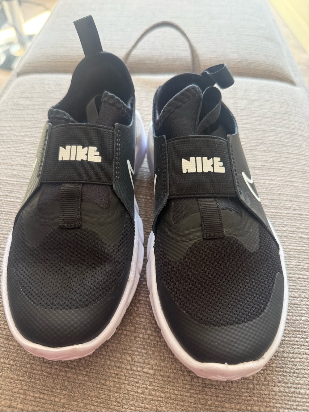 Nike Black and White Kids Slip-On Sneakers